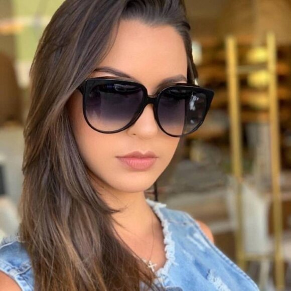 Celine CL4048IN 66P Sunglasses Red Cat Eye Frame, Gradient Green Lenses - Picture 3 of 10